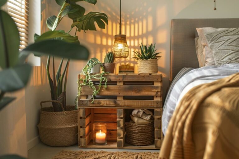 Fabriquer une table de nuit DIY avec des caisses en bois : idées et conseils