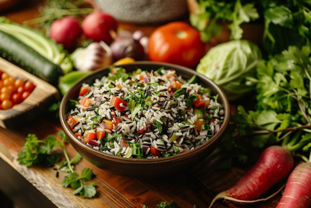 Découvrez la meilleure recette de salade de riz sauvage pour un plat sain.