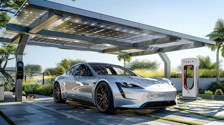 Recharger votre voiture grâce à un carport solaire