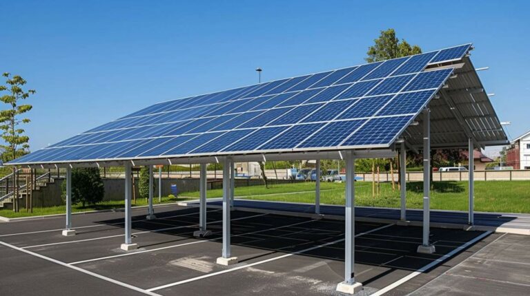 Carport solaire : optimisez l&rsquo;énergie avec 40m2 de surface